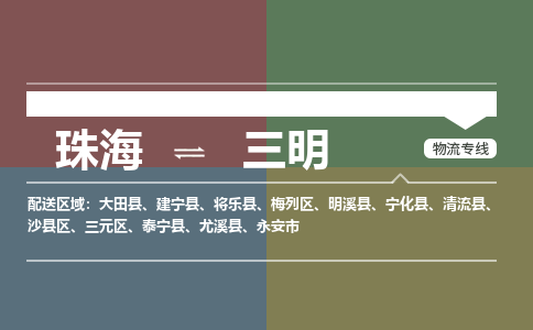 珠海到三明航空货运-珠海至三明航空快递-机场空运当日达