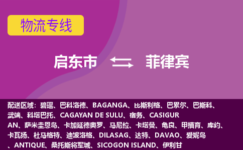 如东市到菲律宾海运物流公司，如东市到菲律宾空运CTF专线，双清DDU到门
